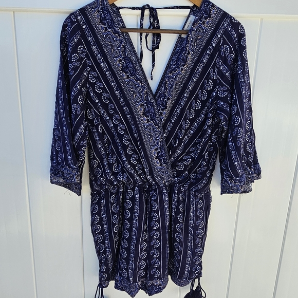 Skies Are Blue Navy Blue Patterned Romper Size M - Picture 1 of 10